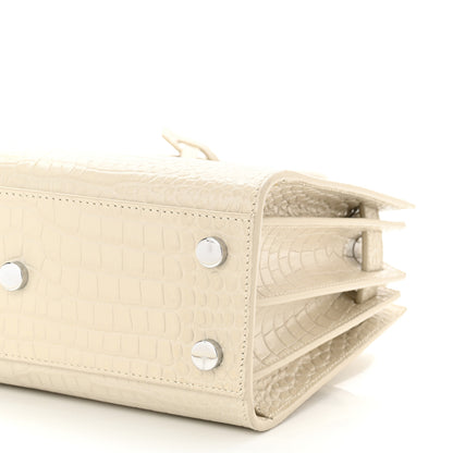 Saint Laurent Calfskin Crocodile Embossed Nano Sac De Jour Crema Soft 9 of 9