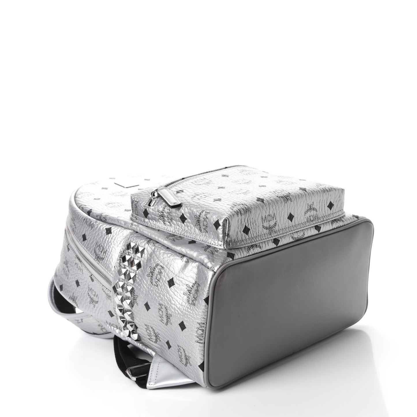 Metallic Visetos Medium Side Stud Stark Backpack Berlin Silver