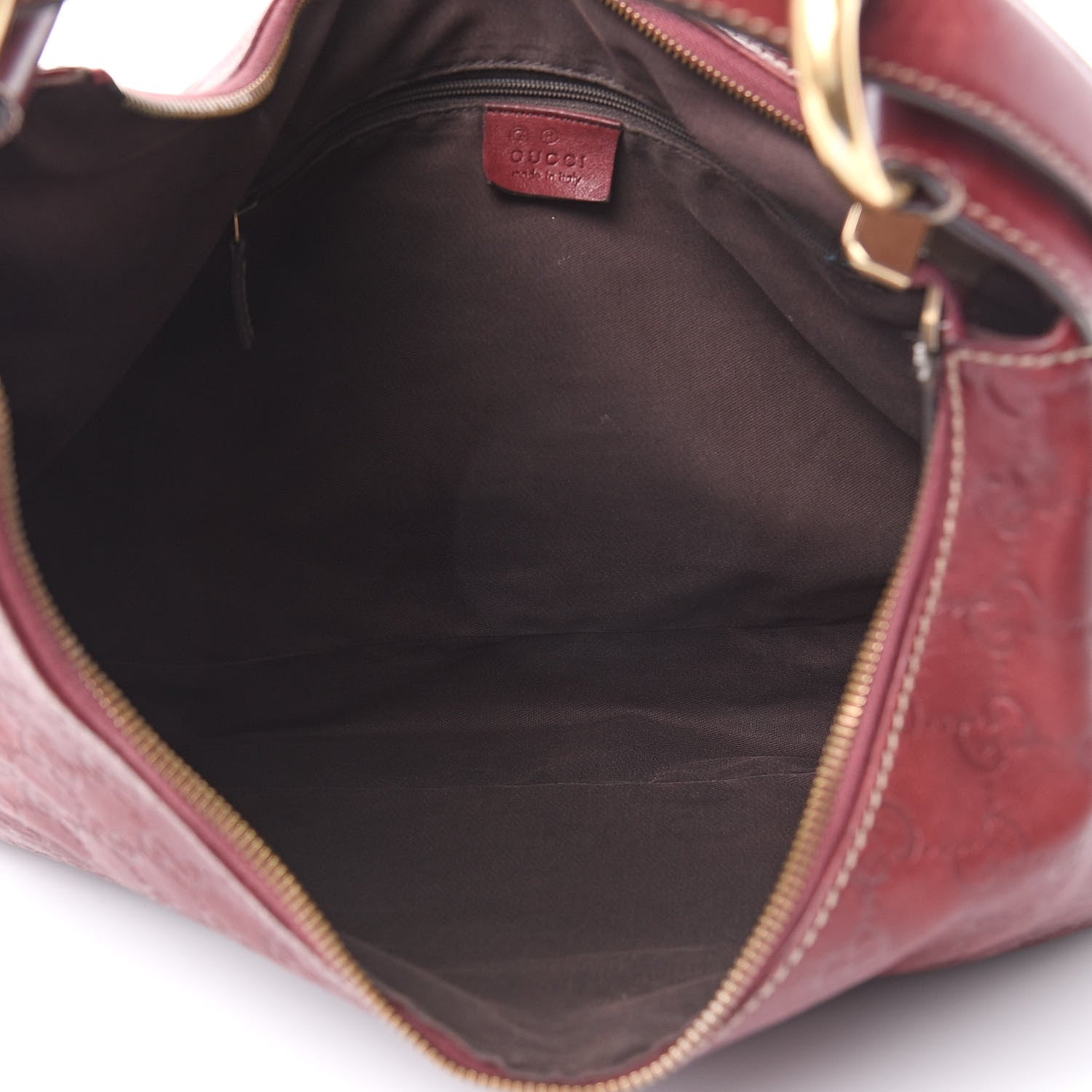 Gucci Guccissima Medium Horsebit Chain Hobo Red 5 of 15