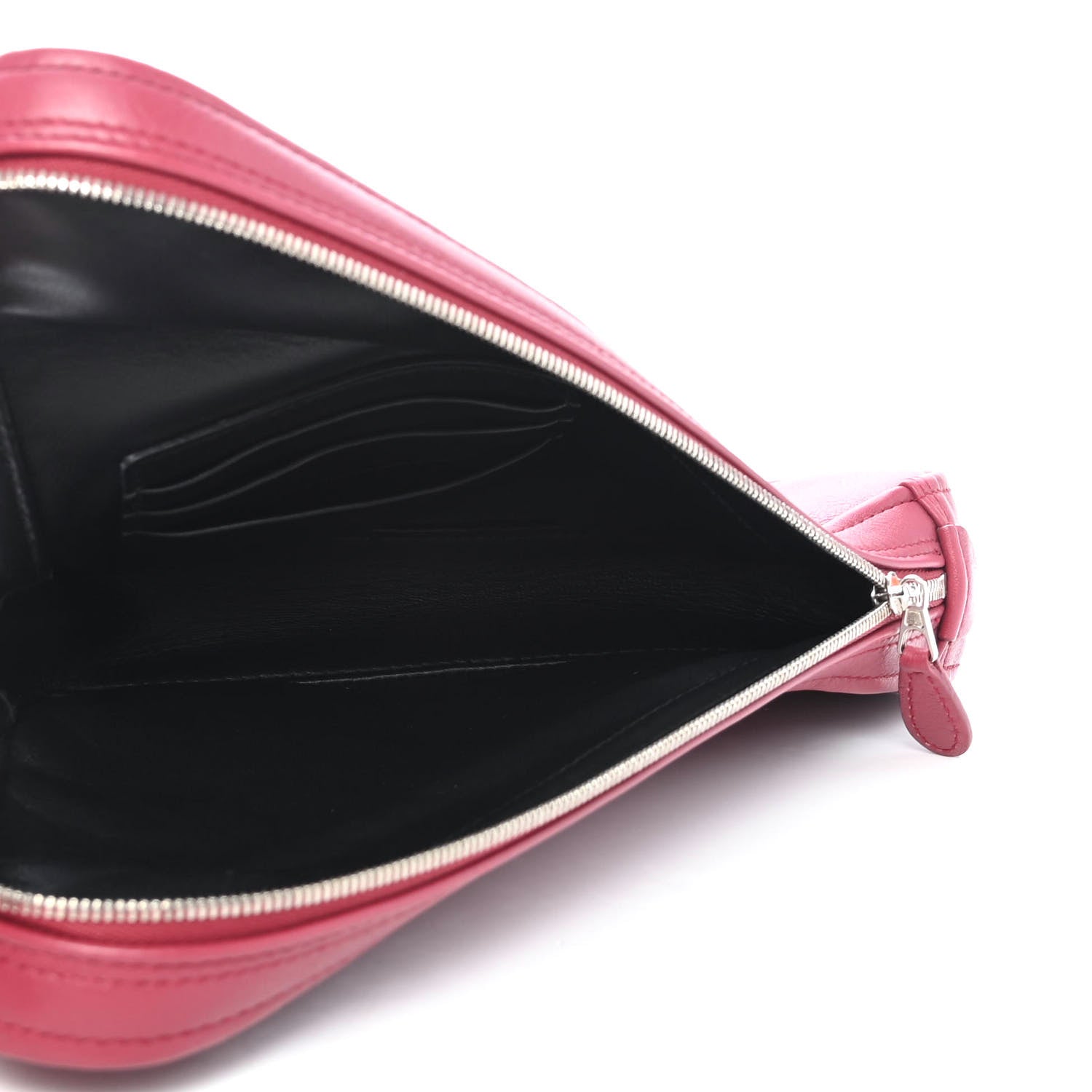 Balenciaga Shiny Day Calfskin M Triangle Pouch Rouge Grenat 4 of 4