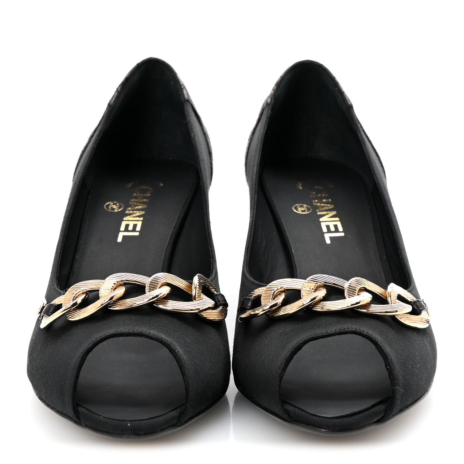 Chanel Nylon Lambskin Quilted Chain CC Pumps 40 Black 3 of 10