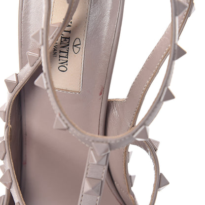 Valentino Garavani Nappa Lacquered Monochrome Rockstud Ankle Strap 100mm Pumps 42 Poudre 9 of 12