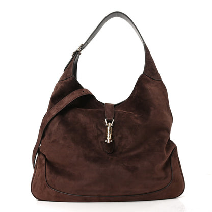 Gucci Suede Jackie 1961 Giorno Shoulder Bag Dark Brown 1 of 10