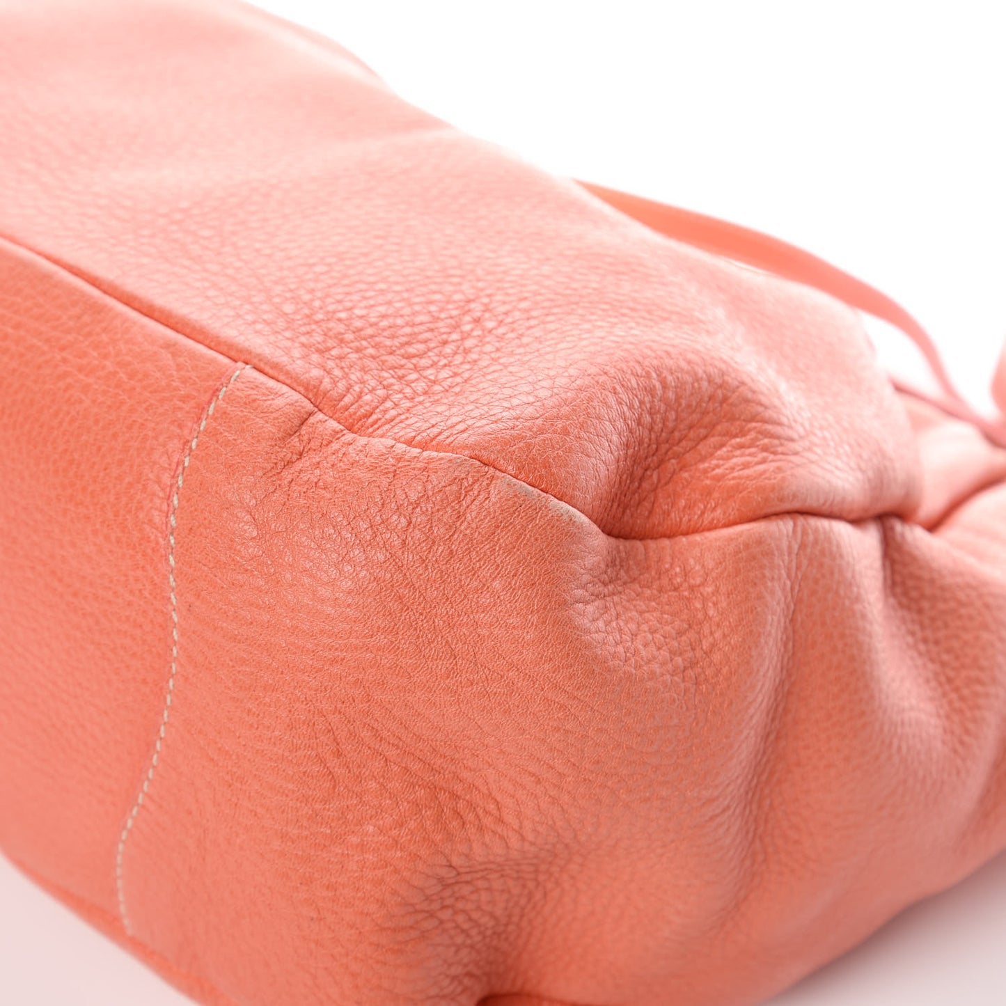 Cervo Deerskin Pleats Tote Corallo