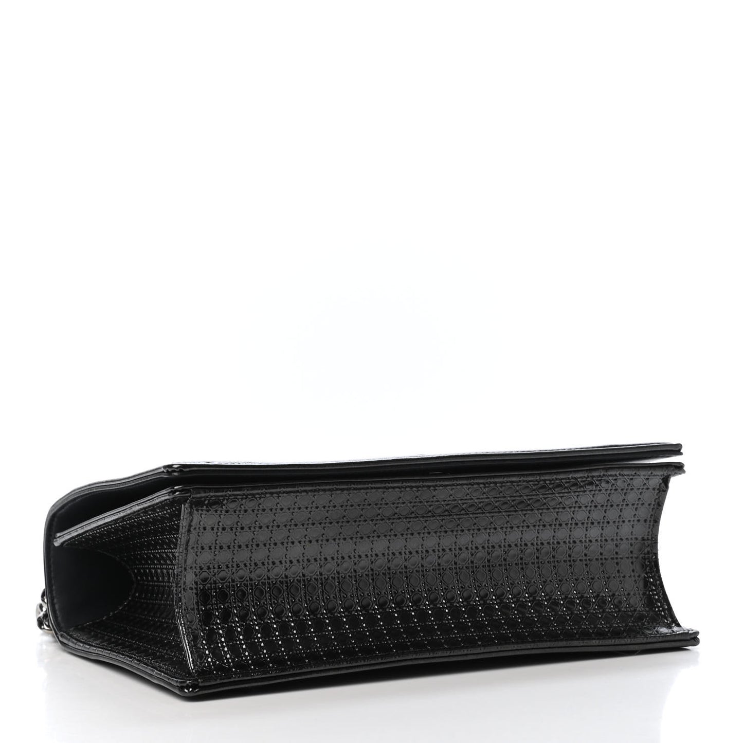 Metallic Patent Micro-Cannage Medium Diorama Flap Bag Graphite