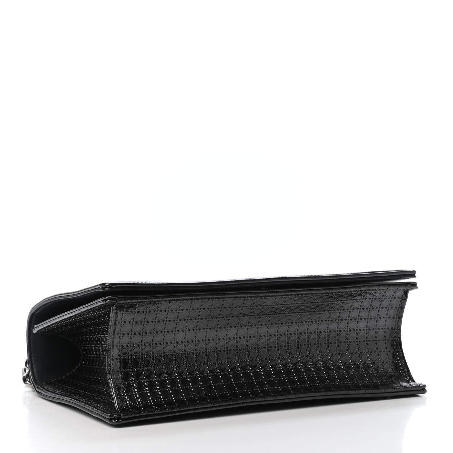 Christian Dior Metallic Patent Micro-Cannage Medium Diorama Flap Bag Graphite 3 of 4