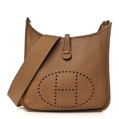 Hermes Taurillon Clemence Evelyne III PM Biscuit 1 of 10