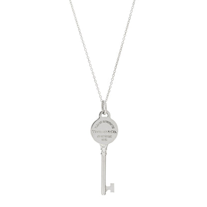 Tiffany Sterling Silver Return To Tiffany Round Key Pendant Necklace 1 of 3