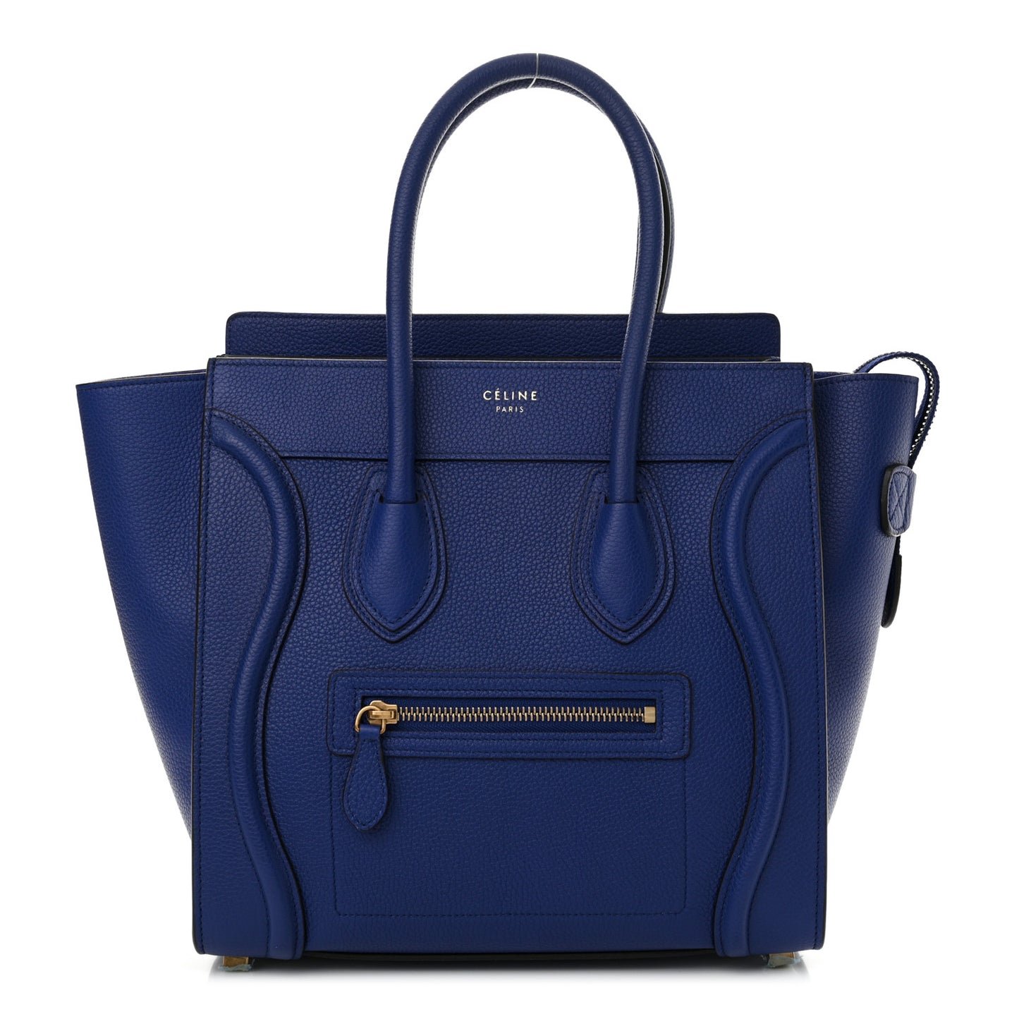 Drummed Calfskin Micro Luggage Indigo