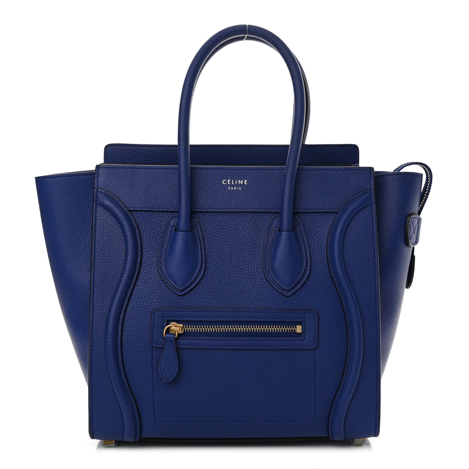 Celine Drummed Calfskin Micro Luggage Indigo 1 of 10
