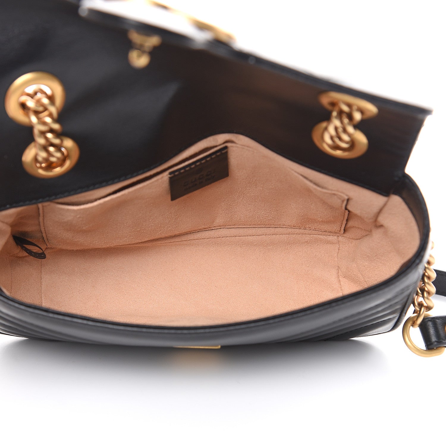 Gucci Calfskin Matelasse Mini GG Marmont Shoulder Bag Black 5 of 10