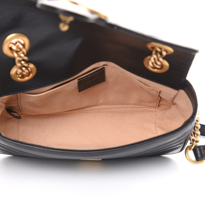 Gucci Calfskin Matelasse Mini GG Marmont Shoulder Bag Black 5 of 10