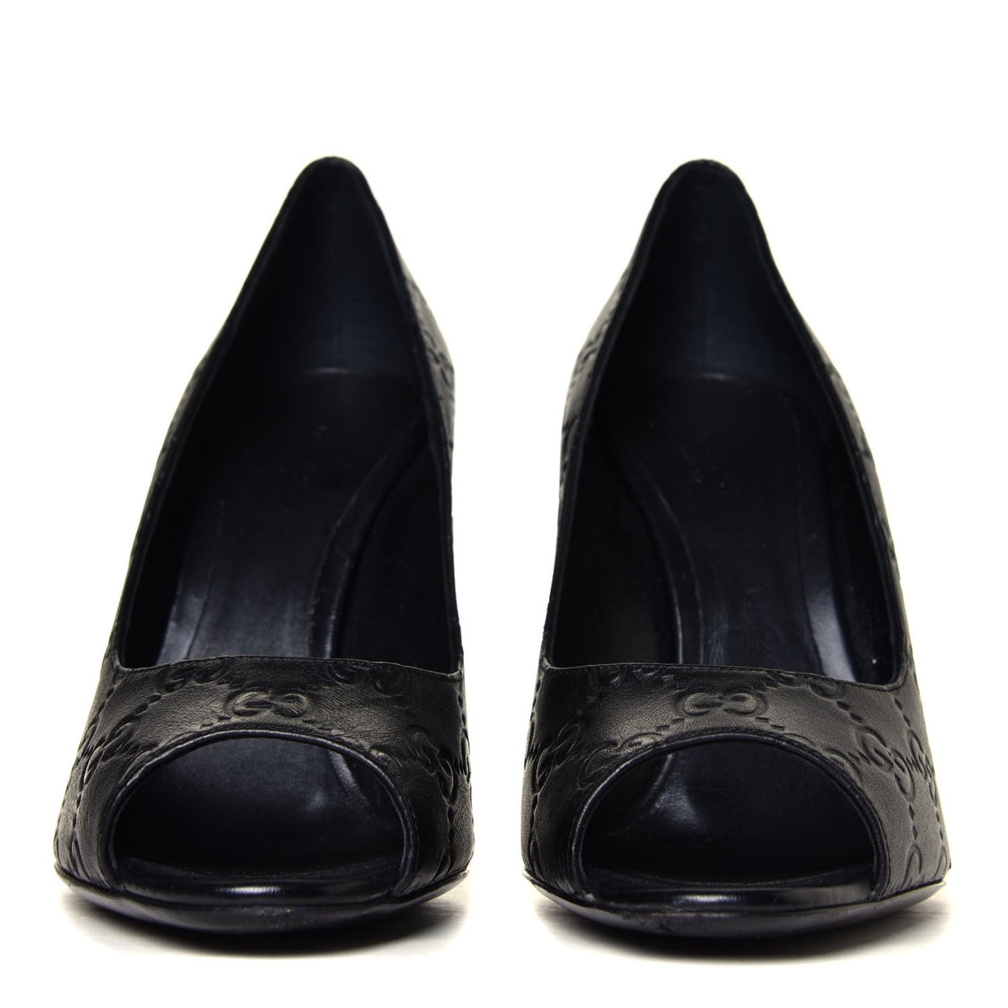 Guccissima Peep Toe Pumps 38 Black