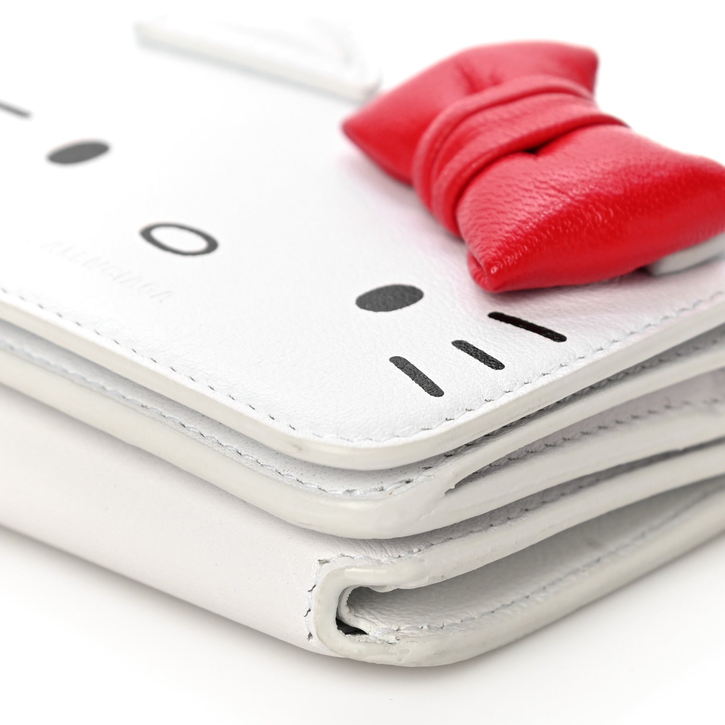 Calfskin Hello Kitty Mini Wallet White