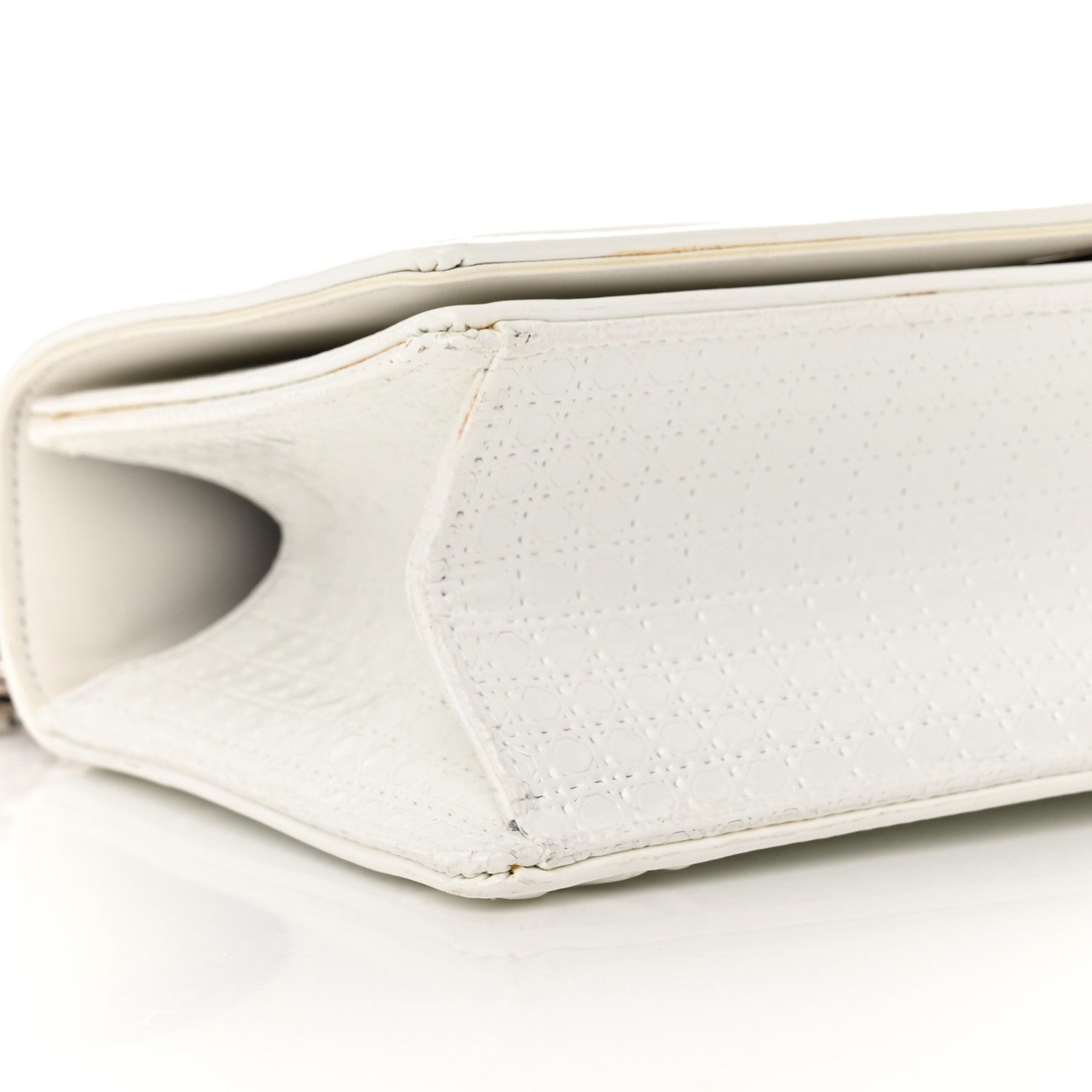 Christian Dior Patent Micro-Cannage Small Diorama Flap Bag White 9 of 18