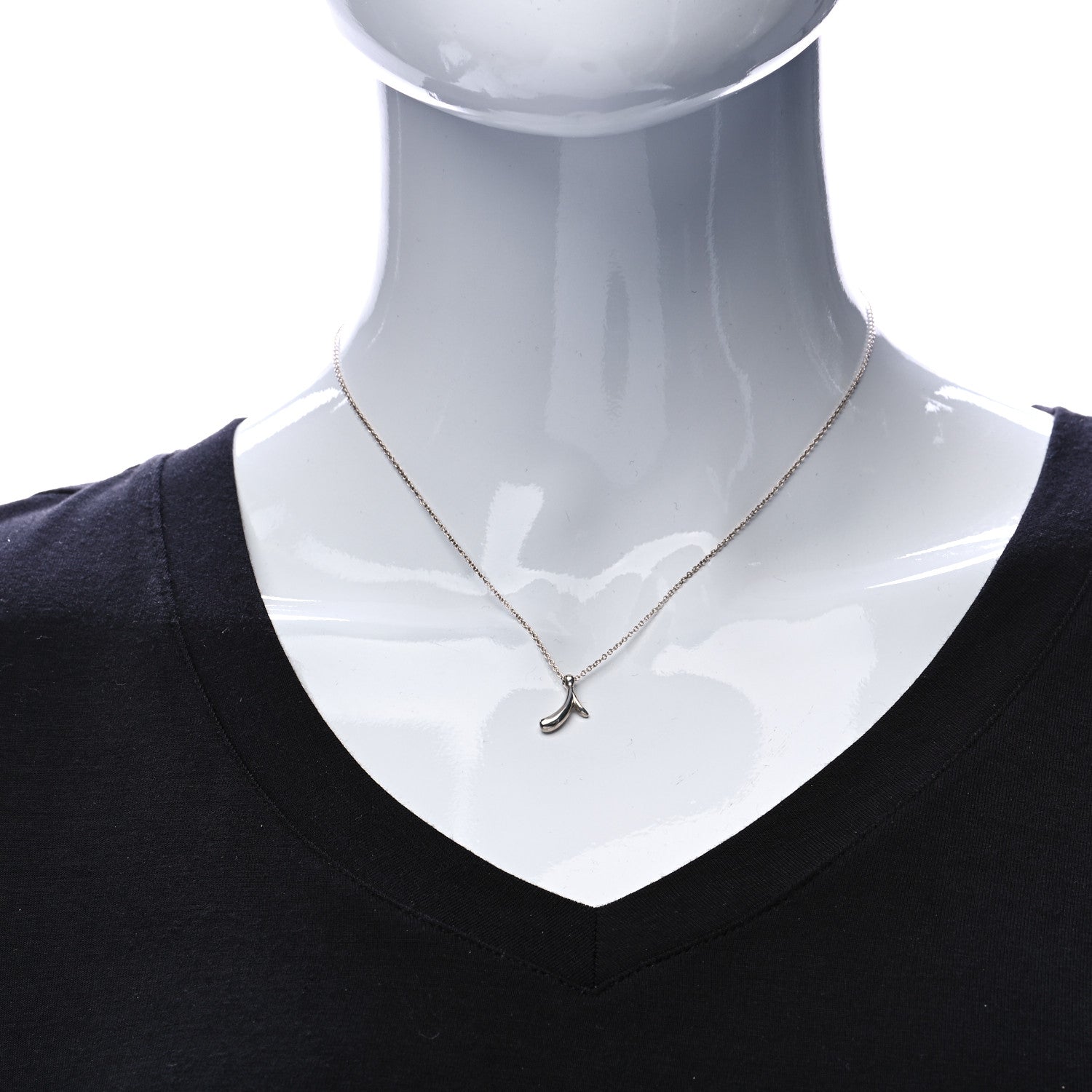 Tiffany Sterling Silver Elsa Peretti Letter I Pendant Necklace 2 of 6