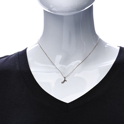 Tiffany Sterling Silver Elsa Peretti Letter I Pendant Necklace 2 of 6