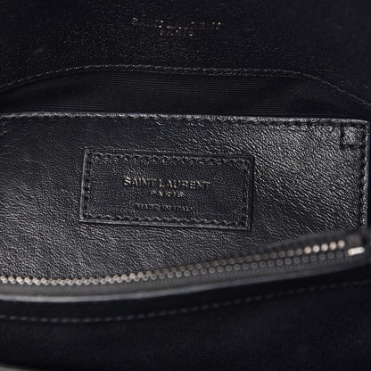 Saint Laurent Sheepskin Matelasse Chevron Monogram Medium College Bag Black 6 of 18