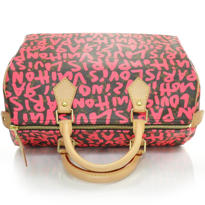 Louis Vuitton Monogram Graffiti Speedy 30 Fuchsia 5 of 8