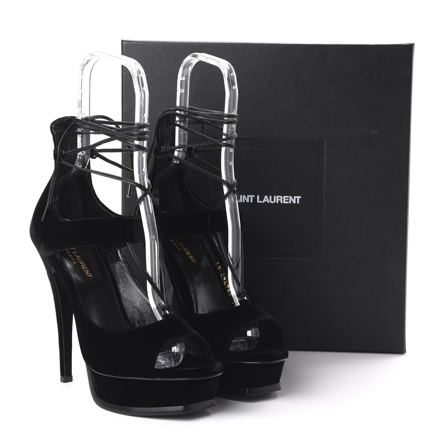 Velluto Master Lace Up Tribute 105 Platform Sandals 39.5 Black