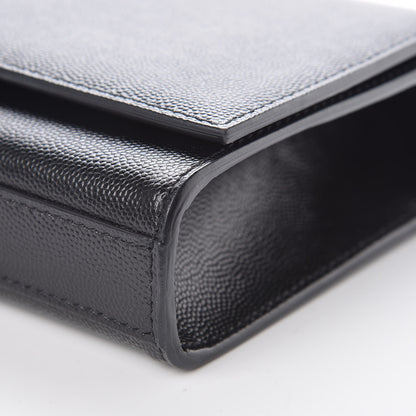 Saint Laurent Grain De Poudre Monogram Cassandre Clutch Black 10 of 10