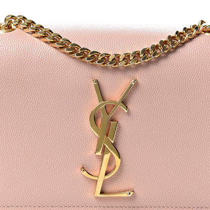 Saint Laurent Grain De Poudre Small Monogram Kate Satchel Pale Pink 7 of 9