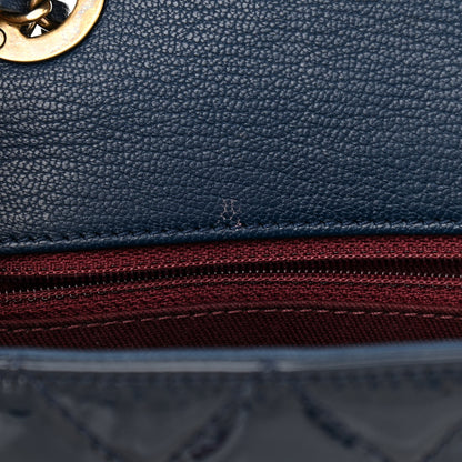 Chanel Patent Goatskin Quilted Medium CC Eyelet Flap Blue 12 of 12
