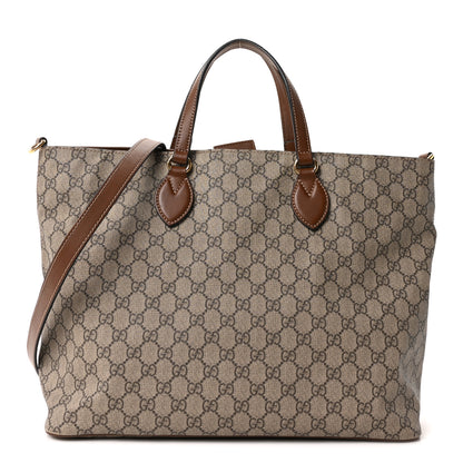 Gucci Soft GG Supreme Monogram Medium Crossbody Tote Beige Cuir 2 of 19