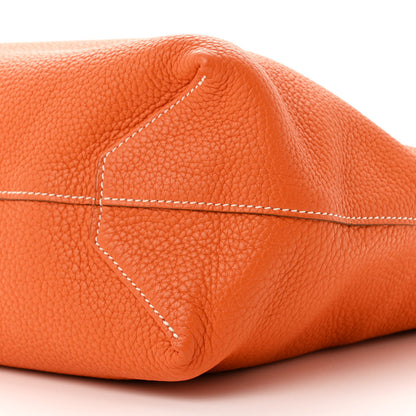 Hermes Taurillon Clemence Double Sens 36 Reversible Tote Moutarde Orange 15 of 17