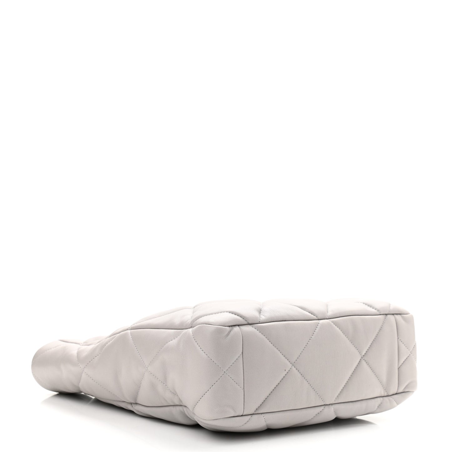 Lambskin Quilted Chanel 19 Shopping Bag Grey
