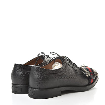 Gucci Pebbled Calfskin Dionysus Web Mens Martins Shoes 9.5 Black 4 of 9