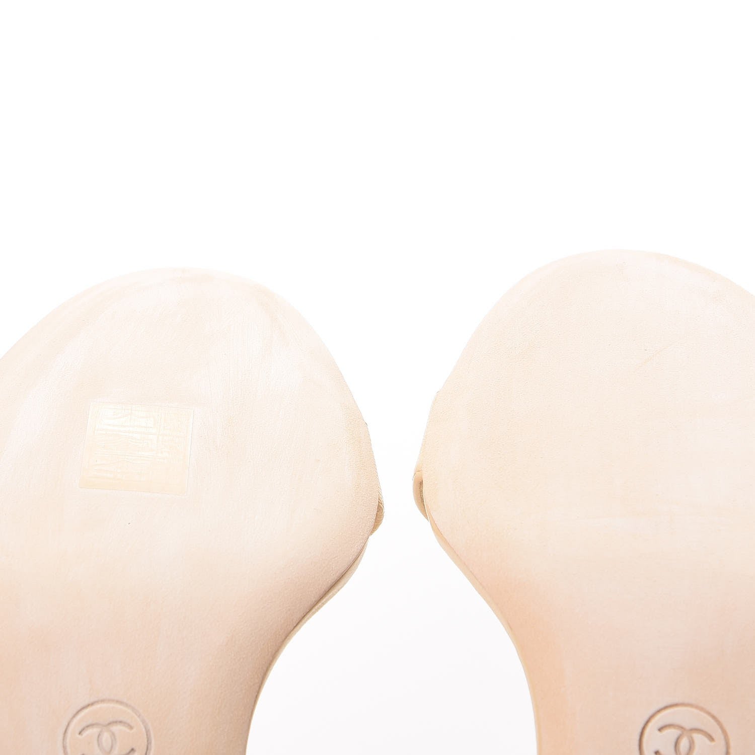 Chanel Lambskin Chain Sandals 38 Beige 9 of 10