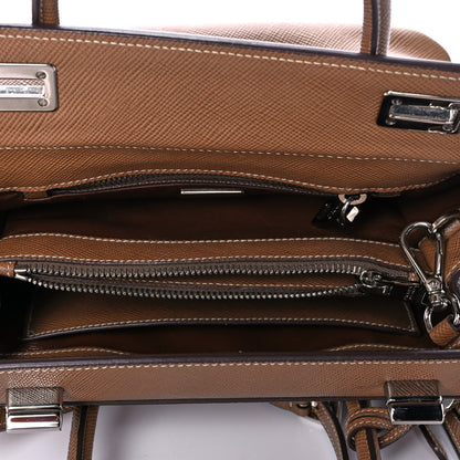 Prada Saffiano Cuir Small Twin Tote Cannella Cocco 5 of 14