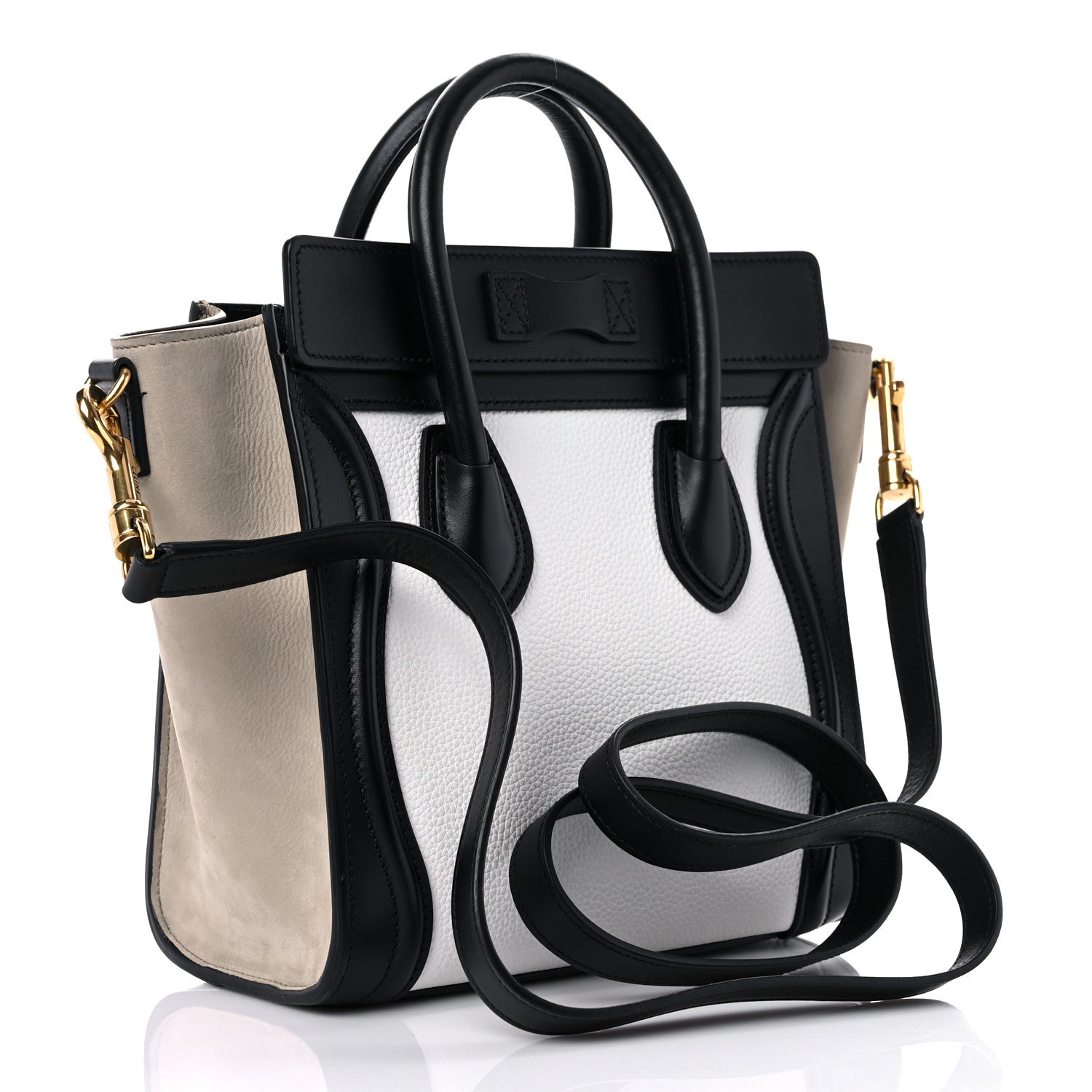 Celine Smooth Drummed Calfskin Nano Tri-Color Luggage White 3 of 13
