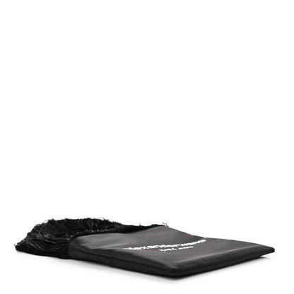 Alexander Wang Satin Crystal Fringe Shoulder Bag Black 5 of 13