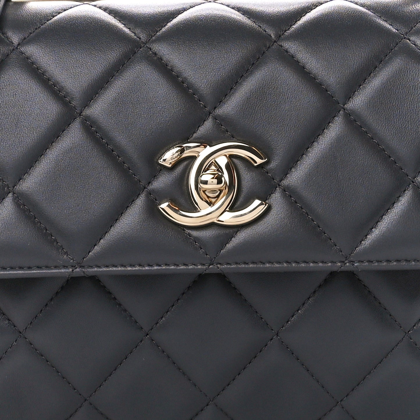 Lambskin Quilted Small Trendy CC Dual Handle Flap Bag Dark Grey