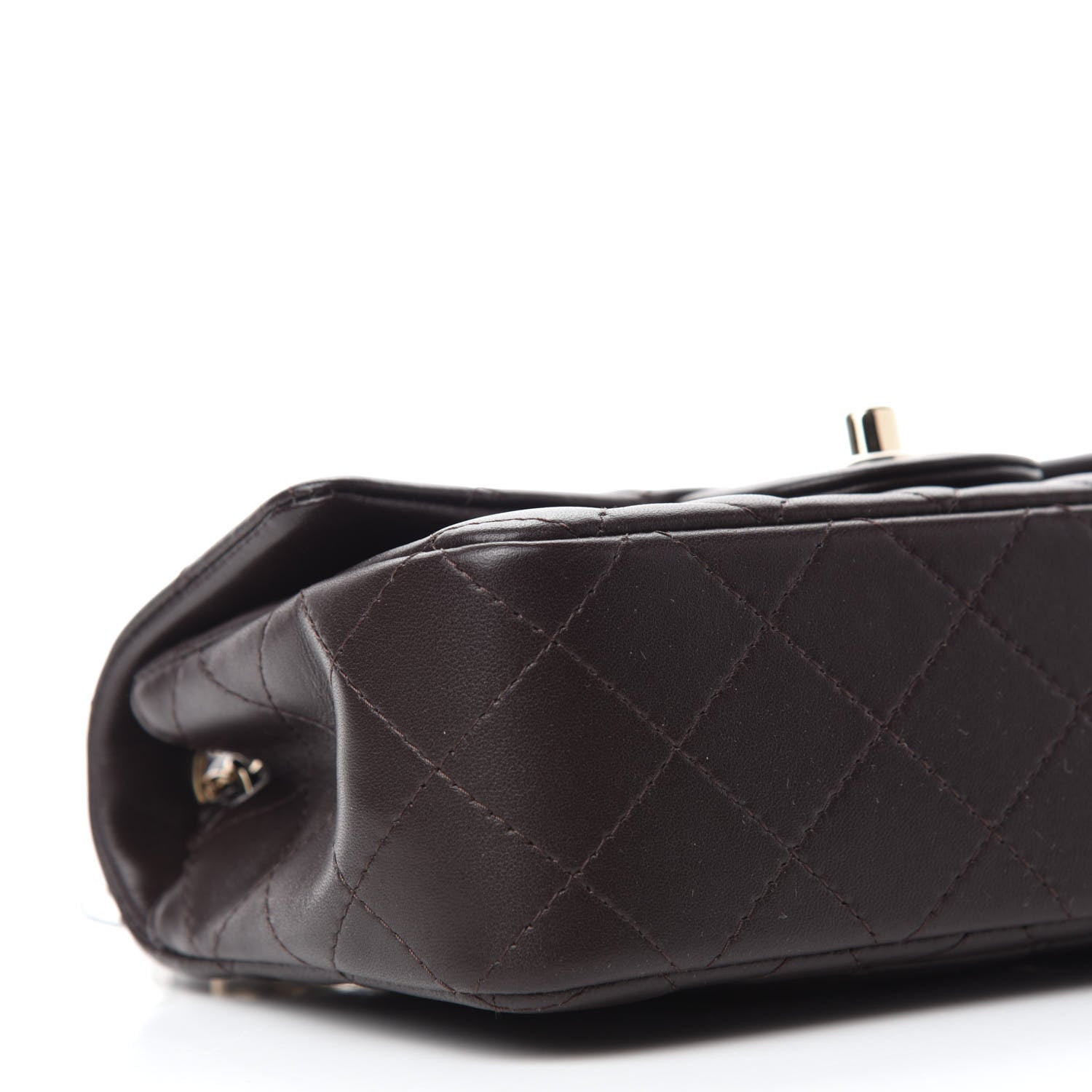Chanel Lambskin Quilted Mini Rectangular Flap Dark Brown 6 of 11