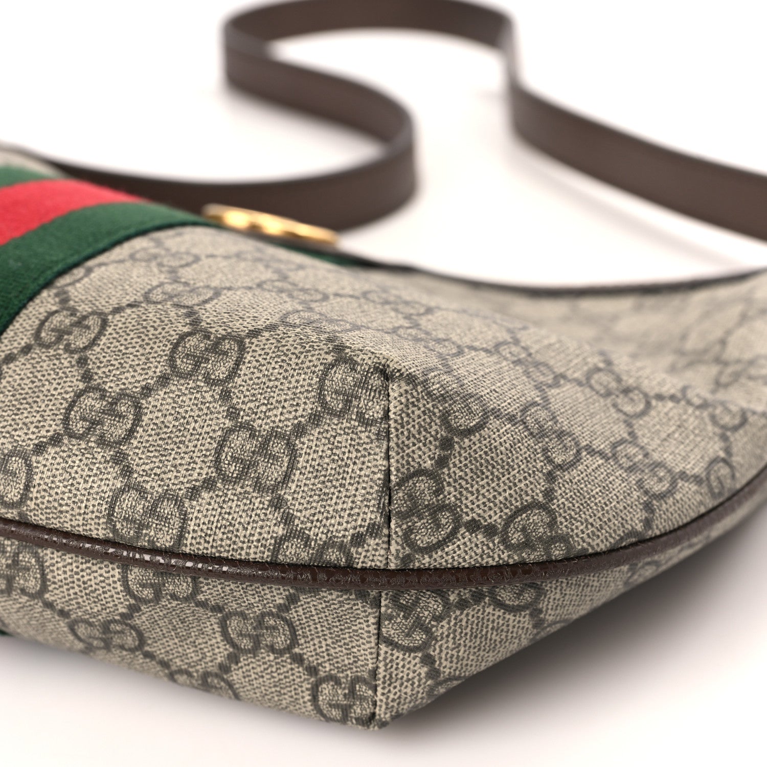 Gucci GG Supreme Monogram Web Small Ophidia Half Moon Hobo Brown 9 of 9