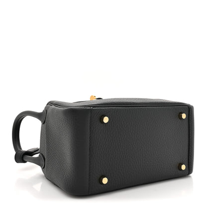 Hermes Taurillon Clemence Mini Lindy 20 Black 4 of 11