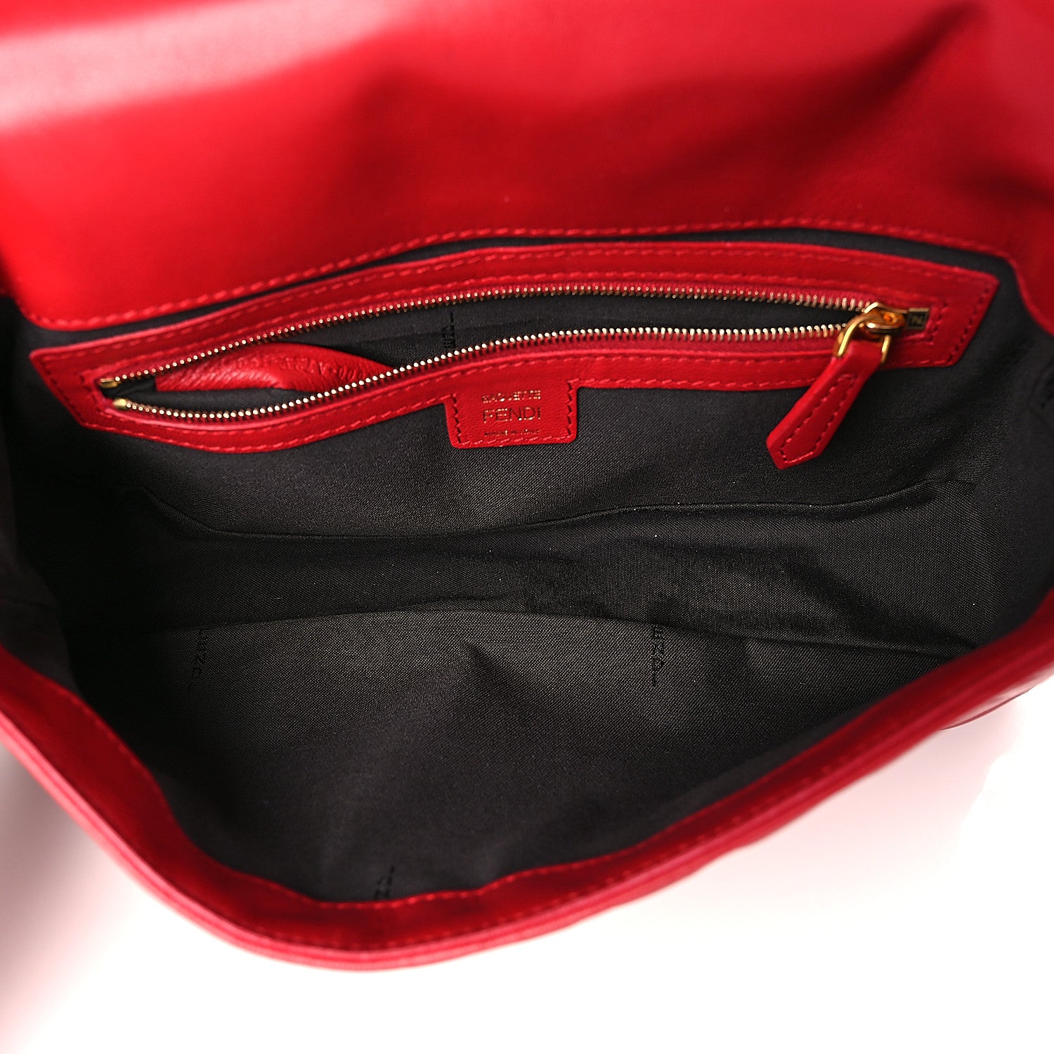Fendi Nappa FF 1974 Embossed Baguette Fragola 4 of 9