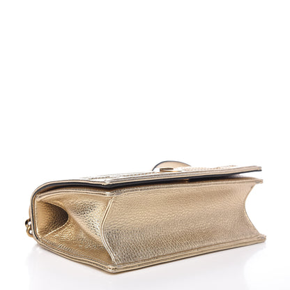 Christian Dior Metallic Calfskin Studded Small Diorama Flap Bag Gold 4 of 12