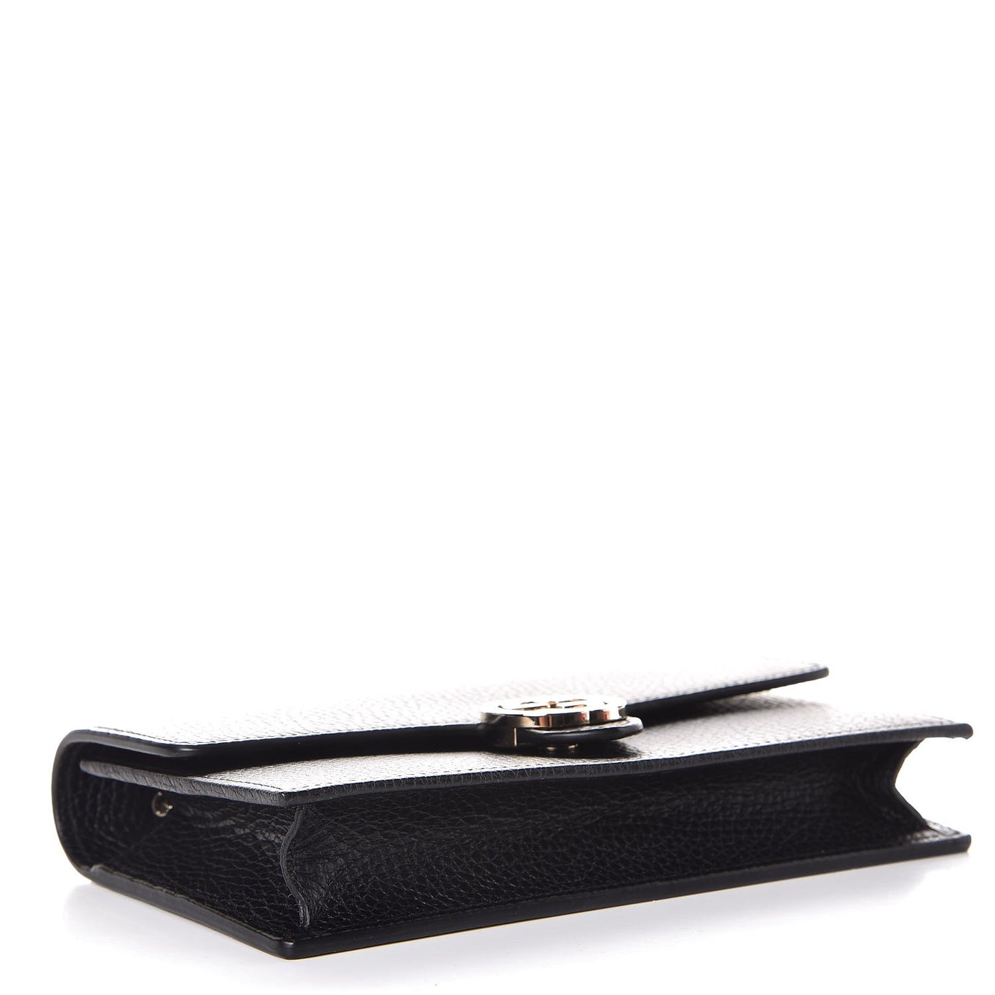 Dollar Calfskin Interlocking G Chain Wallet Black