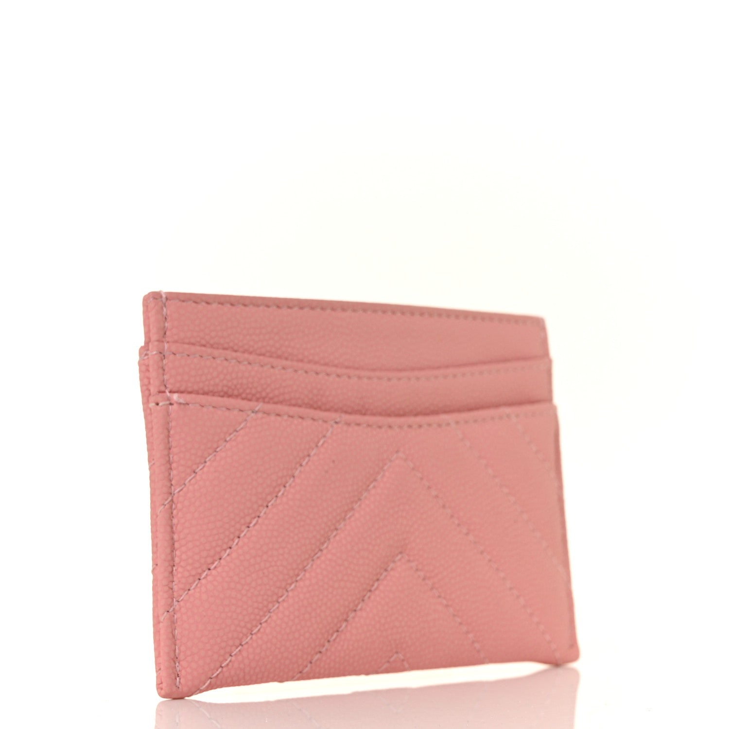 Chanel Caviar Chevron Quilted Card Holder Pink 3 of 11
