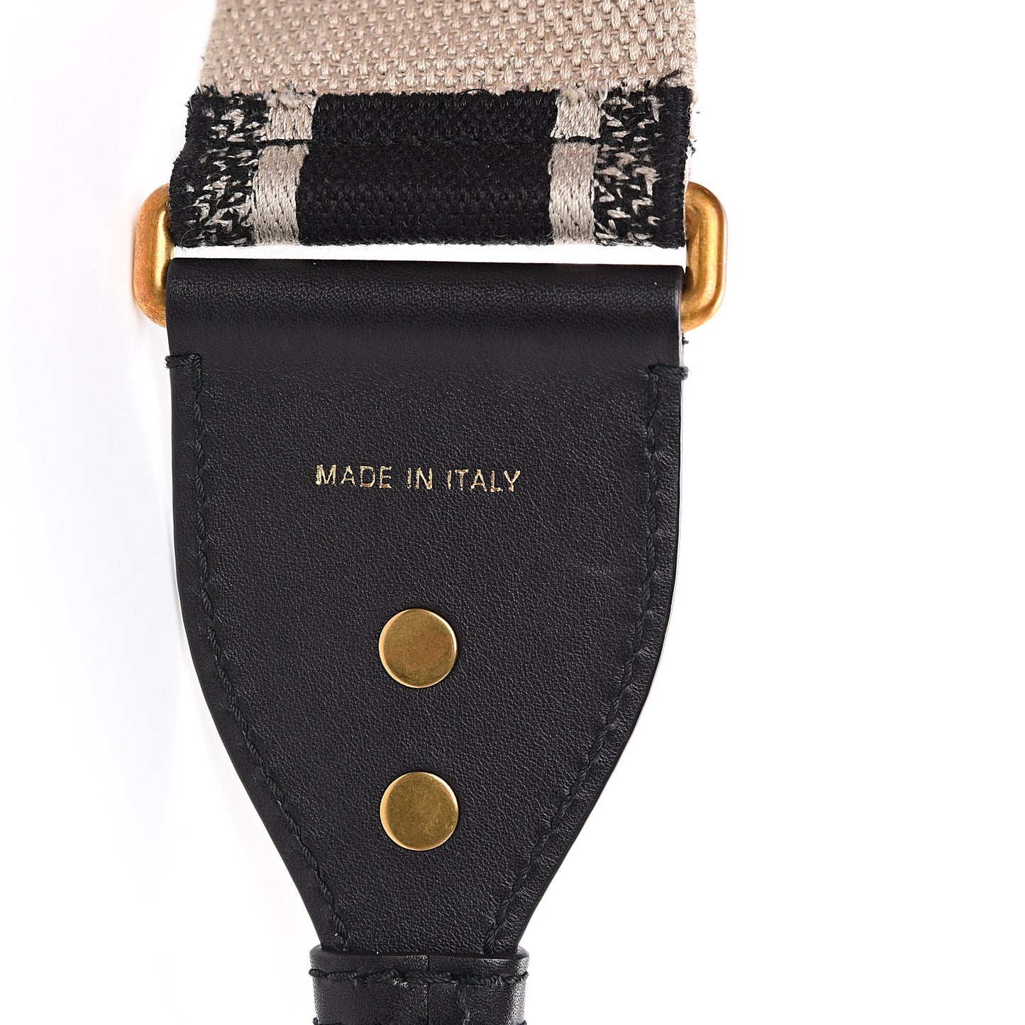 Canvas Embroidered Shoulder Strap Black