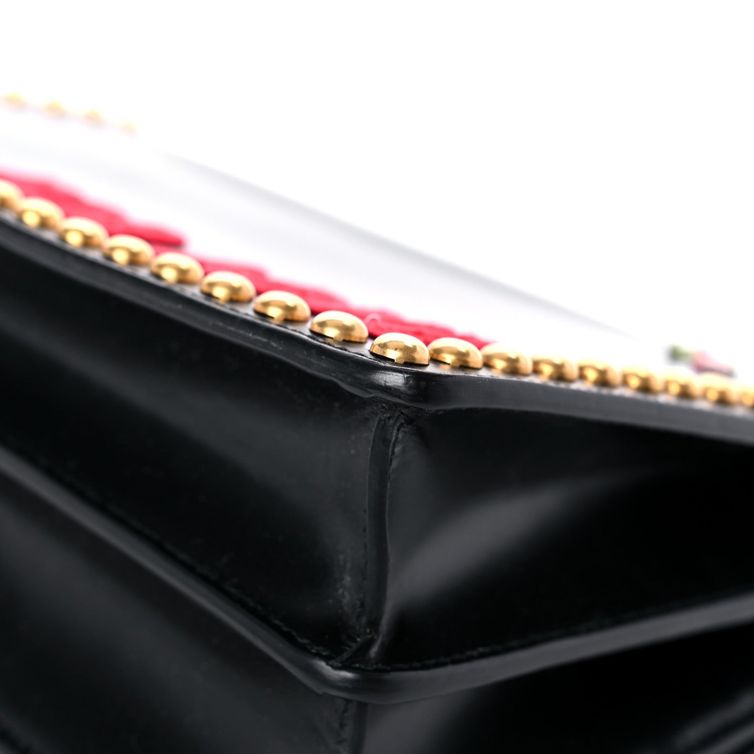 Gucci Calfskin Floral Embroidered Studded Small Dionysus Shoulder Bag Black 11 of 15