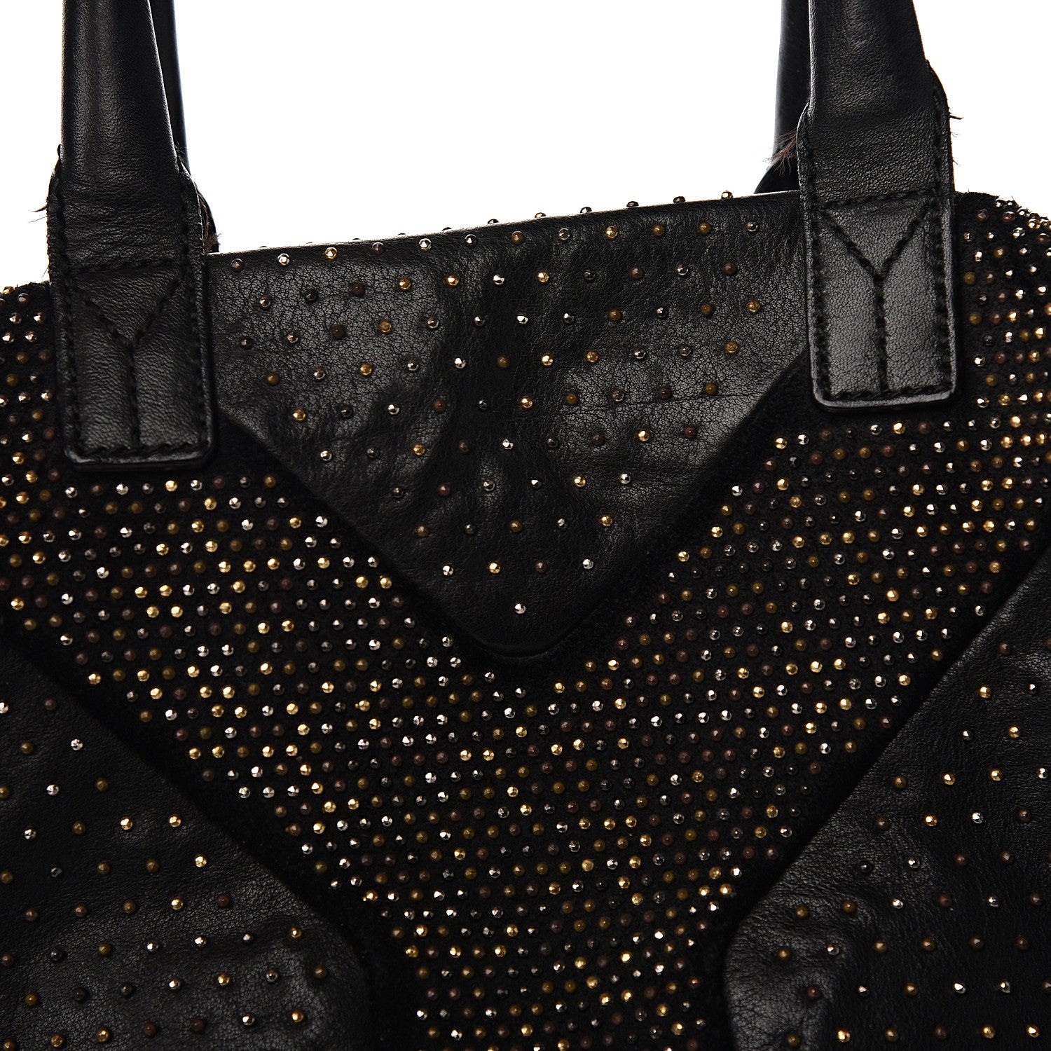 Saint Laurent Calfskin Rock Studded Easy Sac Black 11 of 11