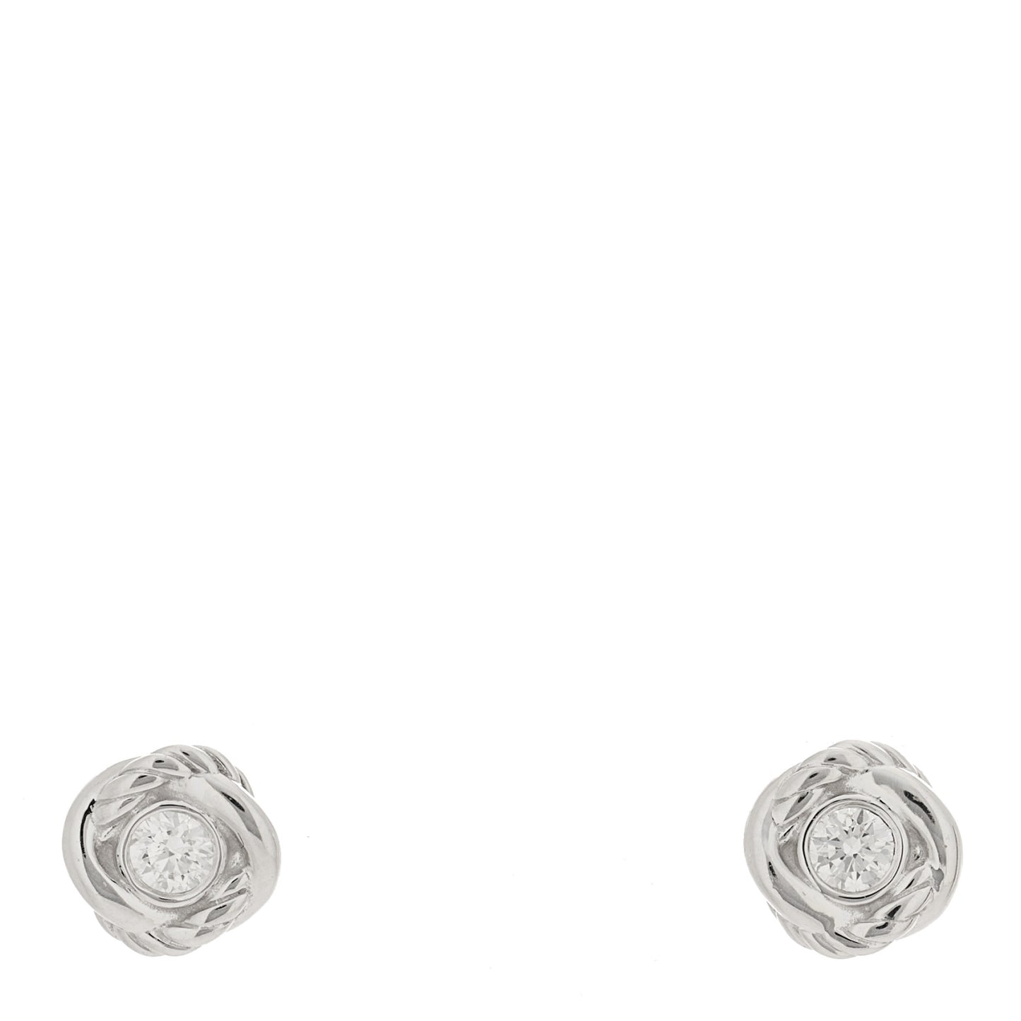 18K White Gold Diamond Infinity Earrings
