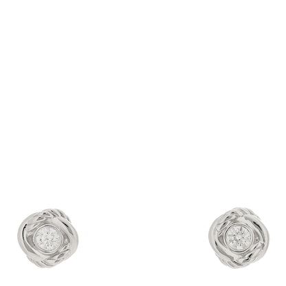 David Yurman 18K White Gold Diamond Infinity Earrings 1 of 4