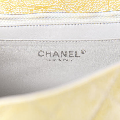 Chanel Crinkled Patent Quilted Jumbo Single Flap Light Beige 8 of 16