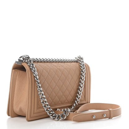 Chanel Caviar Quilted Medium Boy Flap Beige 3 of 12
